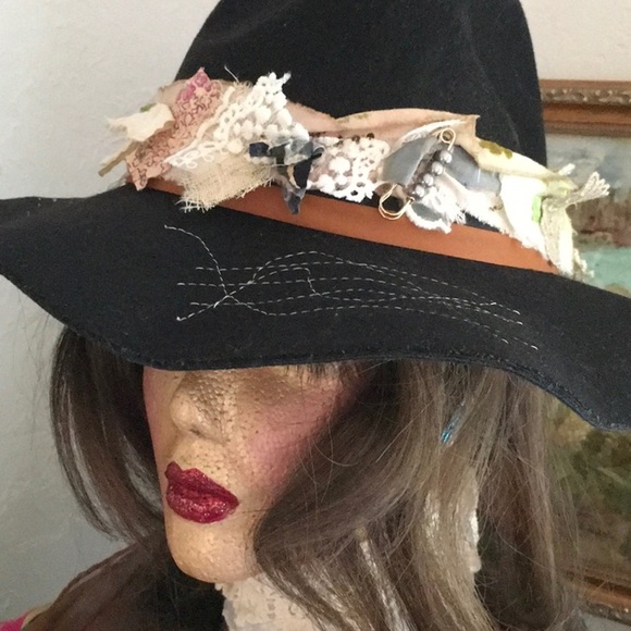Torrid Upcycled Black Fedora Hat Size Sm/Md - Picture 3 of 9